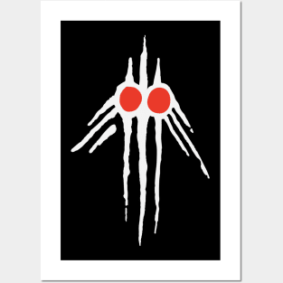 Mothmanns Symbol white Posters and Art